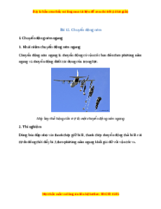 Lý thuyết Vật lý 10 Kết nối tri thức Bài 12: Chuyển động ném