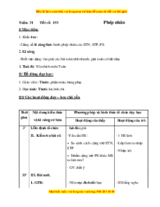 Giáo án Bài 153 Toán lớp 5: Phép nhân