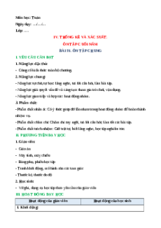 Giáo án Bài 91: Ôn tập chung Toán lớp 5 Cánh diều