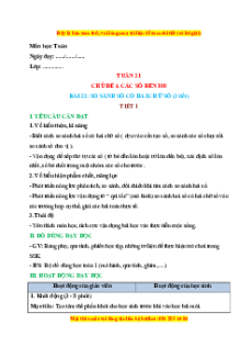 Giáo án So sánh số có hai chữ số Toán lớp 1 Kết nối tri thức
