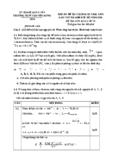Đề thi HSG Hóa học 10 Trường THPT Chuyên Hưng Yên