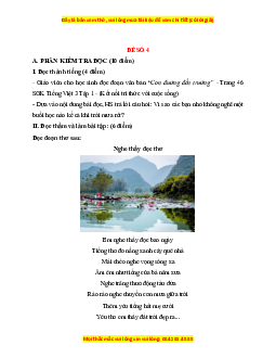 Đề thi giữa kì 1 Tiếng Việt lớp 3 Kết nối tri thức (đề 4)