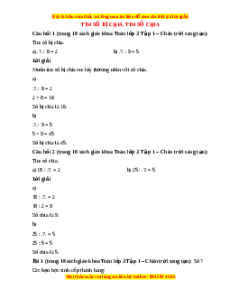 Giải Sgk Toán lớp 3 Bài 9: Tìm số bị chia, tìm số chia (Chân trời sáng tạo)