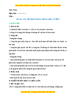 Giáo án Các số tròn trăm, tròn chục Toán lớp 2 Kết nối tri thức