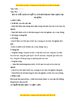 Giáo án Kết quả có thể và sự kiện trong trò chơi, thí nghiệm Toán 6 Kết nối tri thức