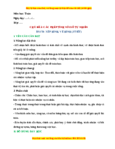 Giáo án Xếp hình, hình vẽ Toán lớp 4 Chân trời sáng tạo