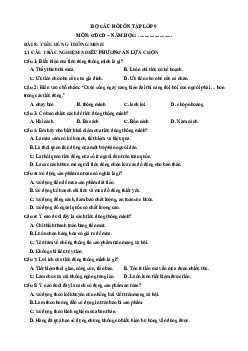 Câu hỏi ôn tập + Đề kiểm tra GDCD 9 Bài 8 (chung cho ba sách)
