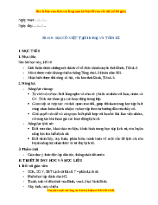 Giáo án Bài 10 Lịch sử 7 Kết nối tri thức (Phiên bản 2): Đại Cồ Việt thời Đình và Tiền Lê (686 - 1009)