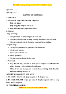 Giáo án Bài tập cuối chương 2 Toán 8 Cánh diều