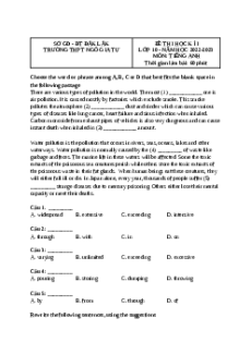 Đề thi cuối kì 1 Tiếng Anh 10 Global success trường THPT Ngô Gia Tự