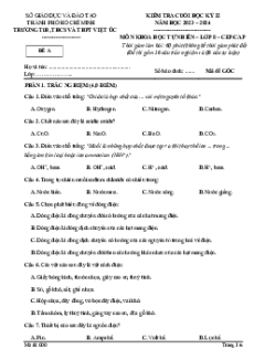 Đề thi cuối kì 2 KHTN (song song) 8 Kết nối tri thức trường THCS Viêt Úc - TP Hồ Chí Minh