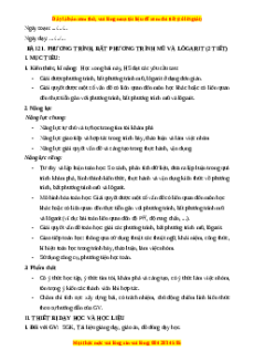 Giáo án Phương trình, bất phương trình mũ và lôgarit Toán 11 Kết nối tri thức