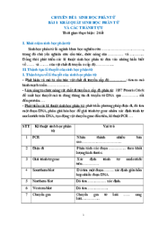 Vở ghi bài Chuyên đề Sinh học 12 Chân trời sáng tạo