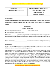 Đề thi cuối kì 1 Tiếng Anh 11 Global success (Đề 2 kèm file nghe)