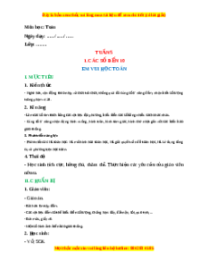 Giáo án Em vui học toán Toán lớp 1 Cánh diều