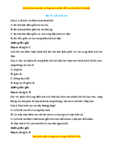 Trắc nghiệm Liên kết ion Hóa 10 Cánh diều