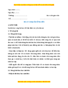 Giáo án Sinh sản ở người Sinh học 8 Cánh diều