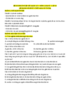Đề cương ôn tập Giữa kì 1 Lịch Sử 10 cấu trúc mới (1 tiết/tuần, chung 3 sách)