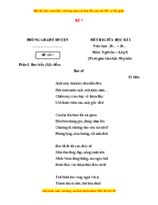 Đề thi giữa kì 1 Ngữ văn 8 Cánh diều (đề 7)