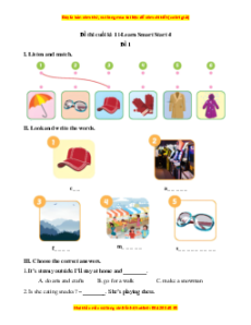 Đề thi cuối kì 1 Tiếng Anh lớp 4 i-Learn Smart Start (Đề 1 kèm file nghe)