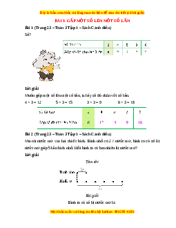 Giải Sgk Toán lớp 3 Bài 9: Gấp một số lên một số lần (Cánh diều)