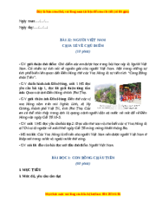 Giáo án Người Việt Nam Tiếng việt 2 Cánh diều