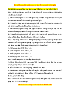 Trắc nghiệm Bài 15 KTPL 10 Kết nối tri thức: Nội dung cơ bản của Hiến pháp Việt Nam về chế độ chính trị