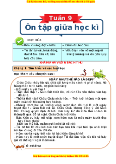 Bài tập cuối tuần Tiếng việt lớp 3 Tuần 9 Kết nối tri thức (có lời giải)