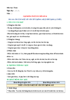 Giáo án Ôn tập một số yếu tố thống kê Toán lớp 5 Chân trời sáng tạo