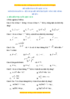Đề thi giữa kì 2 Toán 11 Kết nối tri thức (Đề 1)