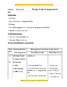Giáo án Bài 164 Toán lớp 5: Một số dạng bài toán đã học