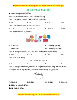 Đề thi giữa kì 2 Toán lớp 2 Kết nối tri thức - Đề 3