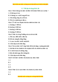 Trắc nghiệm Đa dạng thực vật KHTN 6 Cánh diều