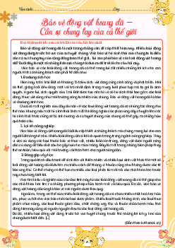 Phiếu bài tập Văn 6 Văn bản thông tin