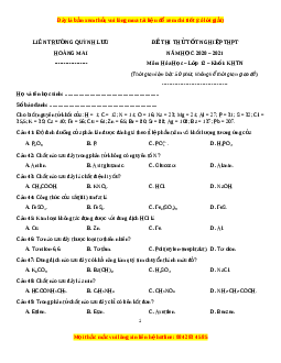 Đề thi thử Hóa Học trường Quỳnh Lưu năm 2021