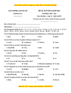 Đề thi thử Hóa Học trường Quỳnh Lưu năm 2021