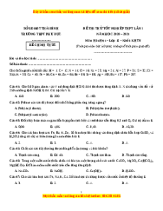 Đề thi thử Hóa Học trường Phụ Dực lần 1 năm 2021