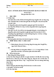 Giáo án Bài 5 Tin học 8 Kết nối tri thức: Sử dụng bảng tính giải quyết bài toán thực tế
