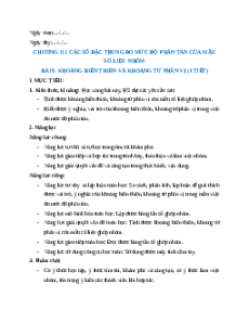 Giáo án Khoảng biến thiên và khoảng tứ phân vị Toán 12 Kết nối tri thức