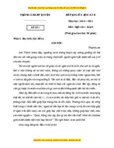 Đề thi giữa kì 2 Ngữ văn 8 Kết nối tri thức (Đề 1)