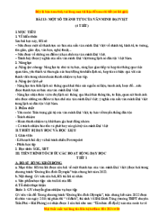 Giáo án Bài 13 Lịch sử 10 Cánh diều (2024): Một số thành tựu của văn minh Đại Việt