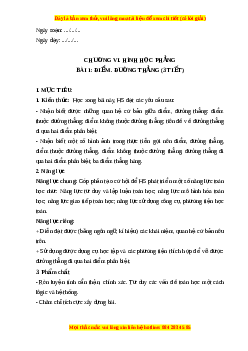 Giáo án Điểm. Đường thẳng Toán 6 Cánh diều