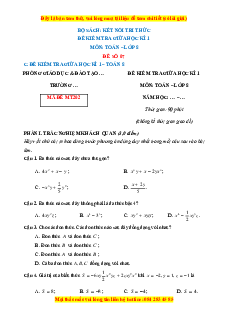Đề thi giữa kì 1 Toán 8 Kết nối tri thức (Đề 7)