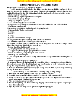 Phiếu bài tập Tuần 1 Cuộc phiêu lưu của ong vàng Ngữ văn 6