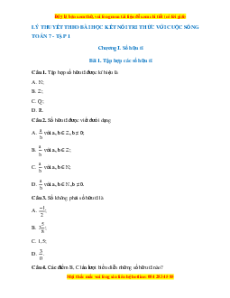 Bộ Trắc nghiệm kì 1 Toán 7 Kết nối tri thức có đáp án