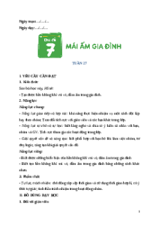 Giáo án Tuần 27 Hoạt động trải nghiệm lớp 5 Cánh diều