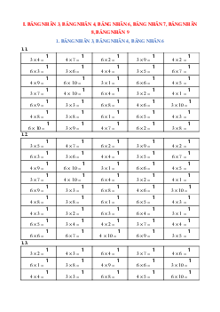 Phiếu rèn kĩ năng tính toán lớp 3
