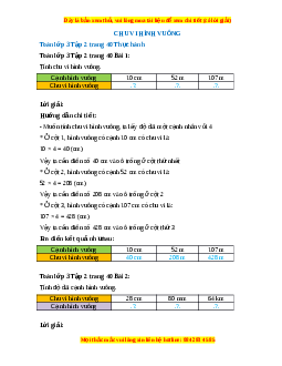 Giải Sgk Toán lớp 3 Bài 18: Chu vi hình vuông (Chân trời sáng tạo)