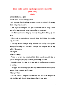 Giáo án Bài 8 Lịch sử 12 Chân trời sáng tạo (2024): Cuộc kháng chiến chống Mỹ, cứu nước