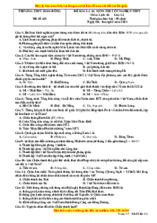 Đề thi thử tốt nghiệp Lịch sử trường THPT Hàm Rồng năm 2024